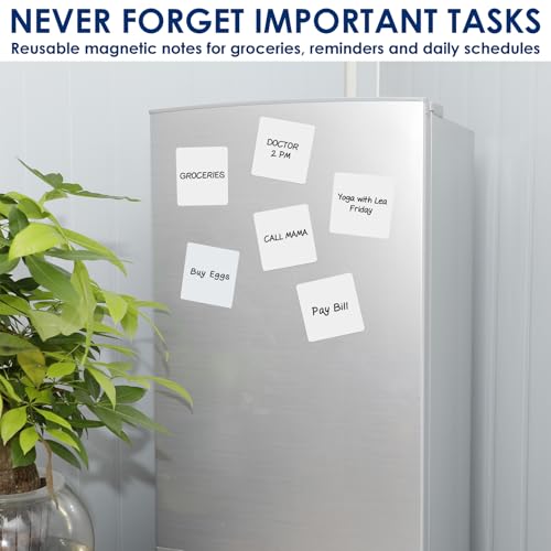 Dry Erase Magnets, 24 Pack 4x4 in, Magnetic Notes for Whiteboard and Fridge - color: White