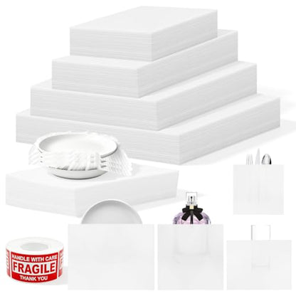 500 Pack Dish Packing Supplies Foam Wrap Pouches Sheets for Moving