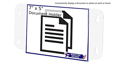 6 Pack Suction Cup Sign Holder for 7" x 5" Important Notices Hours of Operation Emergency Contact Information Clear Acrylic Window Mount Double Sided Sleeve for Office Spaces by Marketing Holders - size: 7"w x 5"h