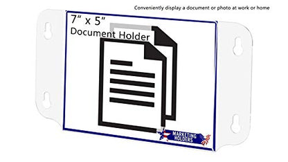 6 Pack Suction Cup Sign Holder for 7" x 5" Important Notices Hours of Operation Emergency Contact Information Clear Acrylic Window Mount Double Sided Sleeve for Office Spaces by Marketing Holders - size: 7"w x 5"h