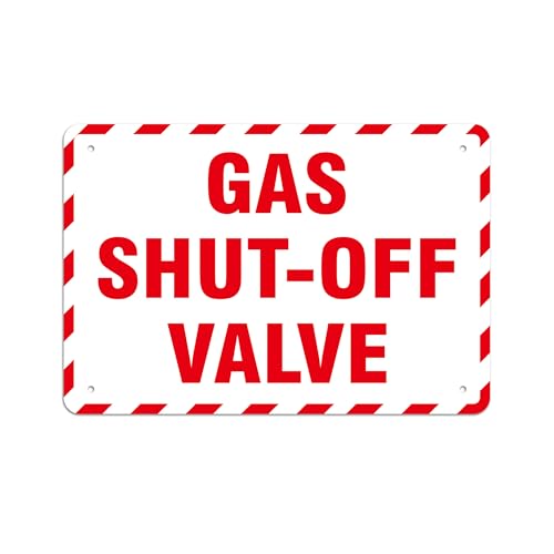 Gas Shut Off Valve Sign, 9.8X6.7IN Notice Gas Shut Off Warning Sticker - color: Gas Shut Off Valve 507