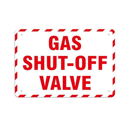Gas Shut Off Valve Sign, 9.8X6.7IN Notice Gas Shut Off Warning Sticker - color: Gas Shut Off Valve 507