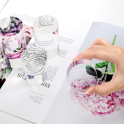 Hacaroa 4 Pcs Acrylic Cylinder Risers Display Stand, Clear Polished Round Display Blocks Transparent Photo Props, Mini Solid Pedestal Base for Jewelry, Perfumes, Figurines, 4 Sizes