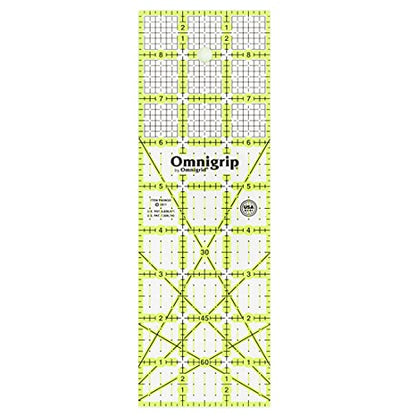 Omnigrip 3" x 9" Grid Ruler, Rectangle Quilting Ruler - size: 3" x 9"