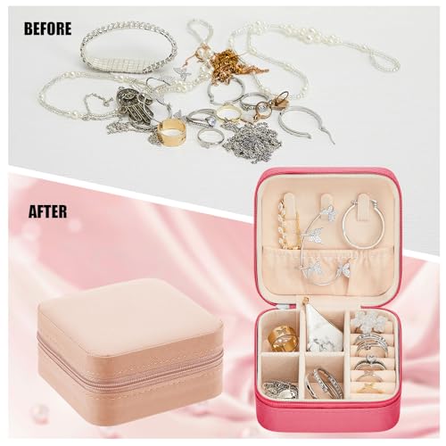 Taiyin 6/12/50 Pcs Travel Jewelry Case Bulk - color: Pink, Rose Red