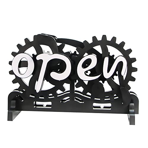 Open Closed Business Sign, Suction Cup Ultra Manual Mechanical Gear Conversion, Double Sided, for Restaurant, Bar, Hotels, Cafes (Placement) - color: Placement