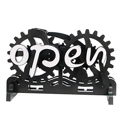 Open Closed Business Sign, Suction Cup Ultra Manual Mechanical Gear Conversion, Double Sided, for Restaurant, Bar, Hotels, Cafes (Placement) - color: Placement