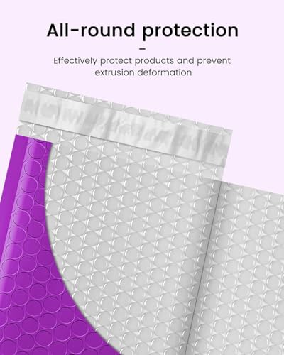 GSSUSA Purple Bubble Mailers 6x10 500 Pack, Self Seal Padded Envelopes - color: Purple, size: 6x10 500PC