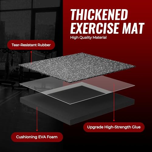 SUPERJARE 0.79'' Extra-Thick 6 Pcs 24 Sq Ft Exercise Equipment Mats - color: Black/Grey, size: 6 Tiles (24 Sq Ft)