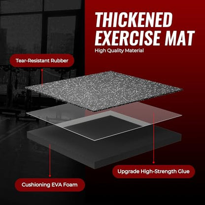 SUPERJARE 0.79'' Extra-Thick 6 Pcs 24 Sq Ft Exercise Equipment Mats - color: Black/Grey, size: 6 Tiles (24 Sq Ft)