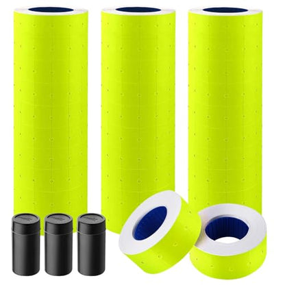 30 Rolls 15000pcs White Price Gun Labels for Mx-5500 Labeller White Pricemarker Stickers Plus 3 Piece Refill Ink Rolls (Yellow) - color: Yellow