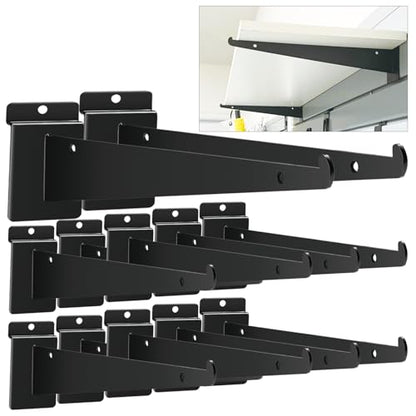 12 Pack Slat Wall Shelf Brackets with Lip, 14" Slatwall Shelf Bracket - size: 14inch-12pcs