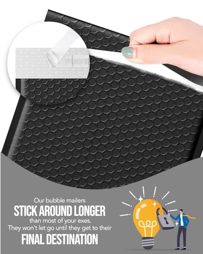 GSSUSA Black Bubble Mailers 10x13" Padded Envelopes 500 Pack Self-Seal - color: Black, size: 10x13 500PC