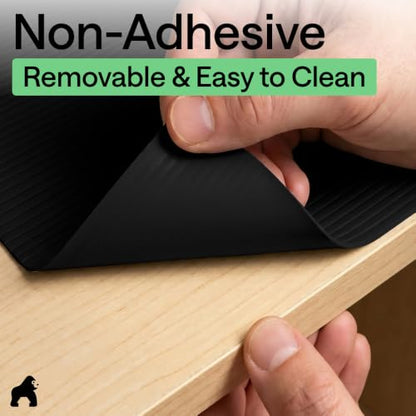 GORILLA GRIP Shelf Liner, Non-Adhesive Cabinet Liners, 20"x20' Jet Black - color: Black Onyx (Ribbed), size: 20" X 20'