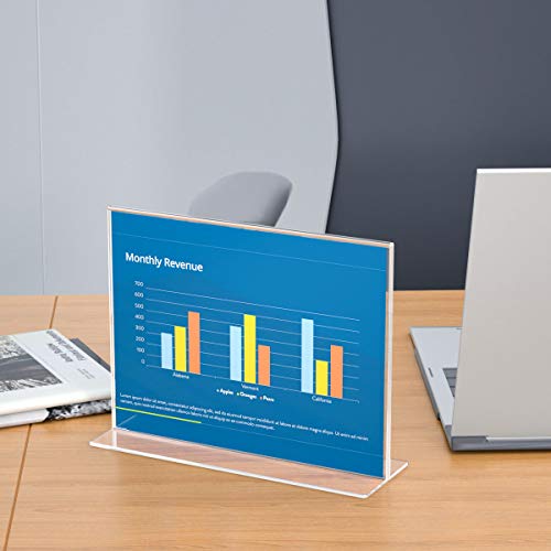 NIUBEE Acrylic Sign Holder 8.5 x 11 Horizontal T-Shape Flyer Stand 6 Pack - size: 8.5 x 11 Inches Horizontal