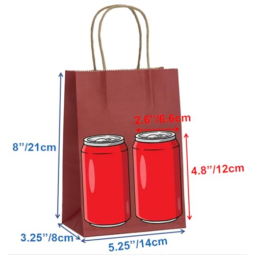 Small Gift Bags with Handles,50pcs Kraft Paper Bags Bulk,Red - color: Red