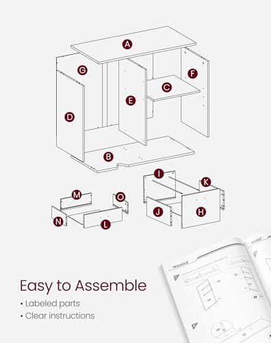 VASAGLE 3-Drawer Lateral File Cabinet, Home Office Printer Stand - color: Ink Black, size: 3 Drawers
