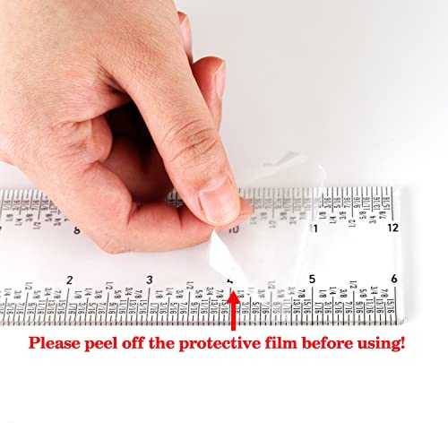 5 PCS 12" Clear Acrylic Ruler Zero-Centering Ruler with Inches & Metric Measuring Tool 12 Inch Straight Edge Rulers for Crafting Drafting Scrapbooking Card-Making Student School Office Home Tool - color: 5 PCS 12" Clear Acrylic Ruler