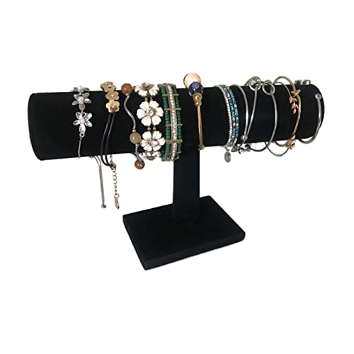 T-Bar Bracelet Holder,Bracelet Display Stand For Selling,Jewelry Organizer Watch Rack For Show (Black Velevt) - color: Black Velvet