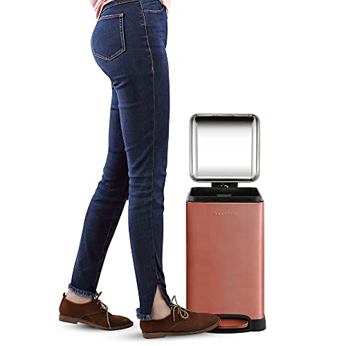 happimess Betty Retro Mini 3.2 Gal Step Trash Can, Rose Gold - color: Rose Gold