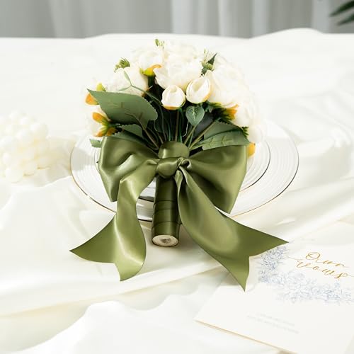 Moss Green Double-Faced Satin Ribbon, 3 Inch x 10 Yards - color: Moss