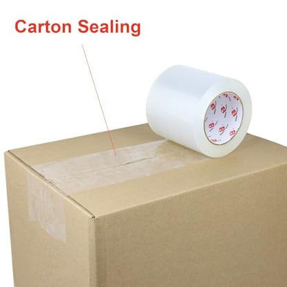 BOMEI PACK Wide Clear Tape 5" Wide, 5 inch x 110 Yards (330ft), Industrial Grade 5 inch Heavy Duty Packing Tape for Box Office Moving, Shipping and Mailing - size: 5 inch x 110 yards