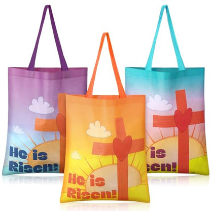 Hosuly 15 Pcs Fourth of July Tote Bags Patriotic 15x17 with Handle - style: Easter