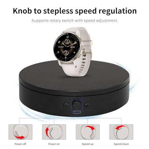 Rotating Display Stand Easy to Switch Direction, Adjustable Speed, Used for Product Display, Jewelry, Shoes Shooting and Display (7.87inch/Black/(3PCS per pack)) - color: 7.87inch/Black/(3PCS per pack)