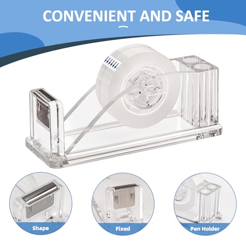 Transparent Acrylic Tape Dispenser, Non-Skid