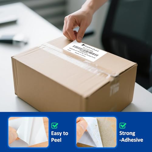ESSENTIAL 4" x 2" Direct Thermal Labels, 1" Core (3000 Labels, 4 Rolls) - size: 4"x2"-750 Labels/ Roll