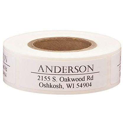 Custom Bold and Centered Address Labels 200, White - color: White