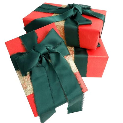 Silk Satin Ribbon 1-1/2 Inch x 30 Yards Dark Green - color: Dark Green