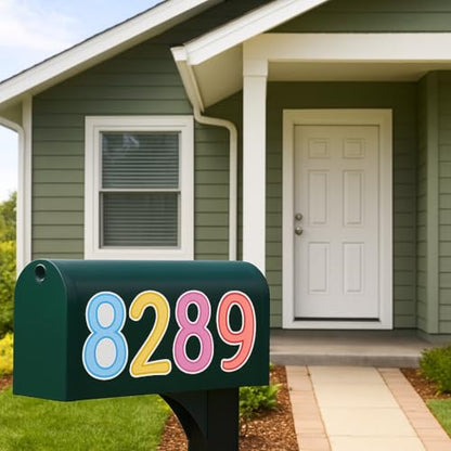 4 Inch Black Number Stickers 0-9, 6 Sheets Self Adhesive Vinyl Decals, Waterproof Durable Labels for Address Sign, Garage Door, Fence, Outdoor Labeling Numbers（Black） - color: Black