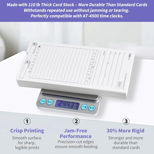 AT-4500 Time Cards, 300 Count, 6 Packs of 50, Double-Sided