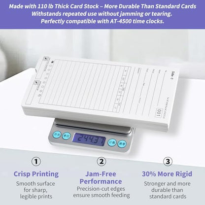 AT-4500 Time Cards, 300 Count, 6 Packs of 50, Double-Sided