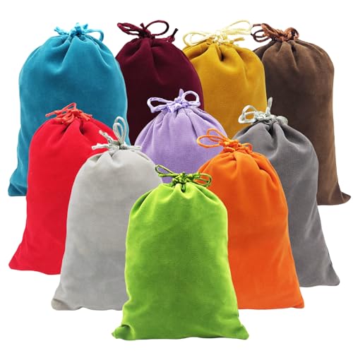 Velvet Drawstring Bags 5x7, 10 Pack Colorful Gift Pouches for Favors - color: Velvet (Pack of 10)