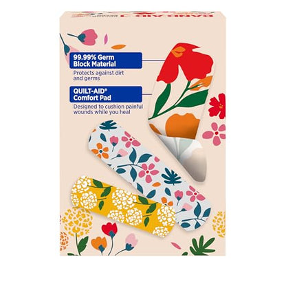 BAND-AID Brand Flexible Fabric Adhesive Bandages, Wildflower Designs, 30 Ct