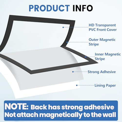 NUITPY 25 Pack Magnetic Sign Holder, 8.5in x 11in Magnetic Paper Holder - size: 8.5in x 11in-25Pack