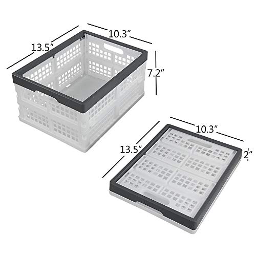 Teyyvn 4-Pack Collapsible Milk Crates, 15L Plastic Stackable Storage Bins - size: 15 L, style: collapsible crate