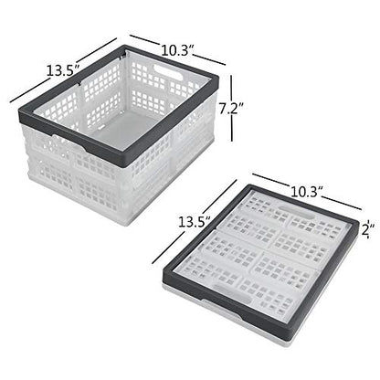 Teyyvn 4-Pack Collapsible Milk Crates, 15L Plastic Stackable Storage Bins - size: 15 L, style: collapsible crate