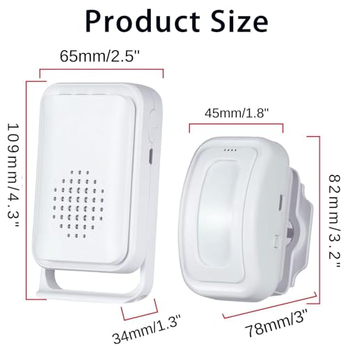 Door Alarm, Motion Sensor Doorbell Entry Alert Detector for Home Office Store Business, Sleepwalker Elderly Toddler Safety Monitor, Caregiver Reminder Kids Safety, Driveway Mailbox