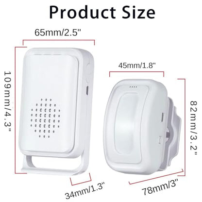 Door Alarm, Motion Sensor Doorbell Entry Alert Detector for Home Office Store Business, Sleepwalker Elderly Toddler Safety Monitor, Caregiver Reminder Kids Safety, Driveway Mailbox