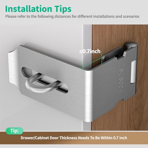 90 Degree Hasp Latch, File Cabinet Lock Kit, Silver-2pcs - color: Silver-2pcs