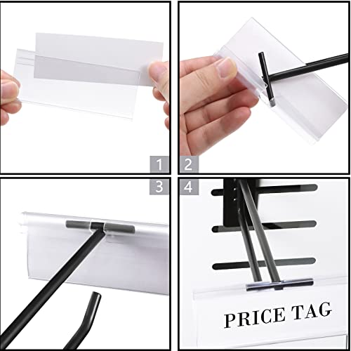 Oudain 8 Inch Slatwall Hooks with Label Holder,25 Pcs