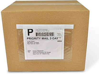 200 Pack 7.5" x 5.5" Clear Self-Adhesive Top Loading Packing List/Shipping Label Envelopes Pouches - size: 200 Pack