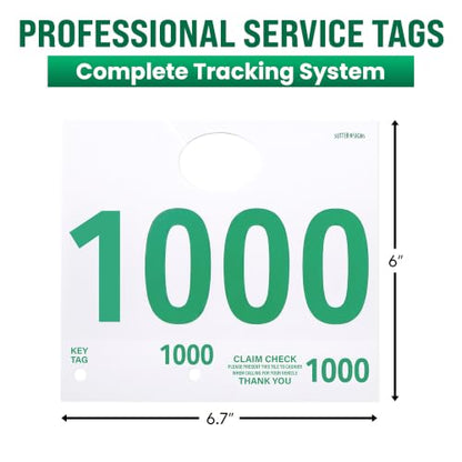 Automotive Service Tag Numbers Dispatch Numbers (1000-1999) - size: 1000-1999