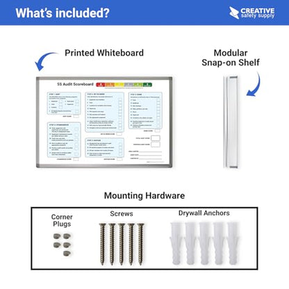 5S Audit Scoreboard Whiteboard 48" x 36" - size: 48" x 36"