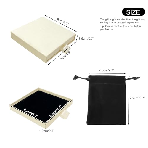 Quacc Jewelry Gift Box, Necklace Bracelet Organizer for Birthday (Beige) - color: Beige