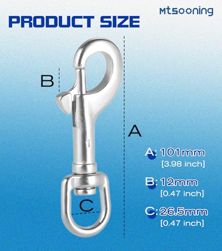 5PCS Single Ended Swivel Eye Bolt Snap Hook,Heavy Duty Trigger Spring Clip