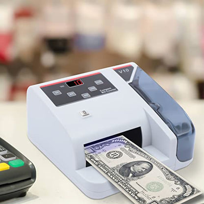 Mini Portable Currency Counter,V10 Bill Counter Multi-Currency Counting Machine with UV/MG/WM Counterfeit Detection 900pcs/min for Banks, Stores,100-240V LCD Display - color: 4w-v10